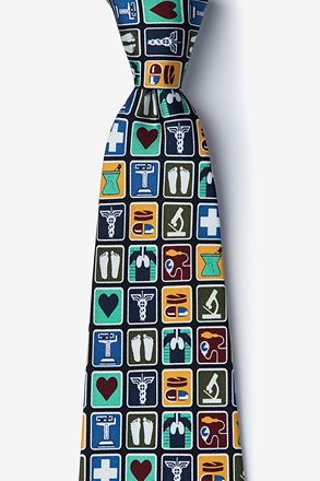 MEDICAL PROF. XL Black Extra Long Tie