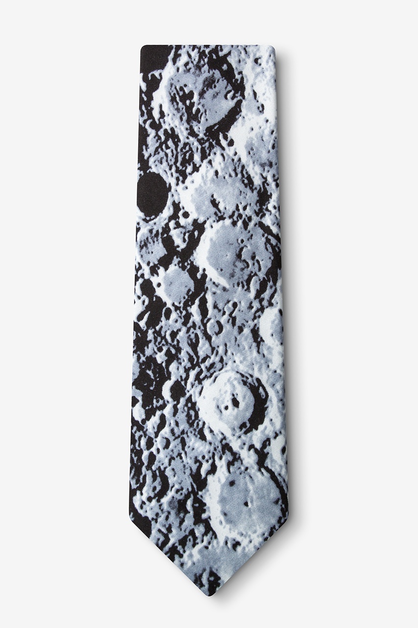 Moons Surface XL Black Extra Long Tie Photo (1)