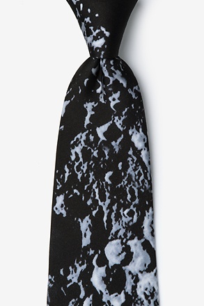 Moons Surface XL Black Extra Long Tie