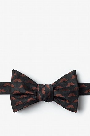 Mustache Repeat Black Self-Tie Bow Tie