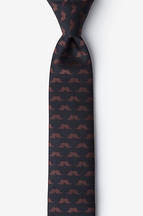 _Mustache Repeat Black Skinny Tie_