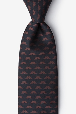 Mustache Repeat Black Tie