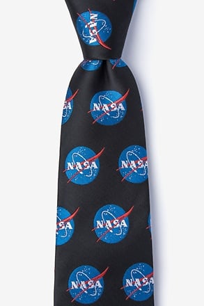 Nasa Logo Black Extra Long Tie
