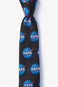 Nasa Logo Black Skinny Tie Photo (0)