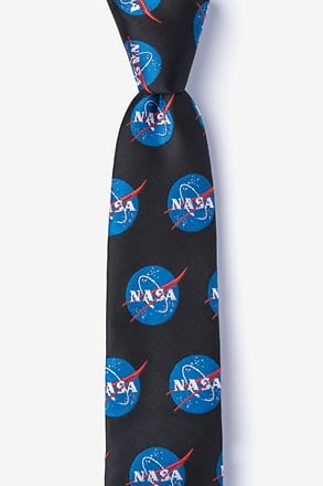 Nasa Logo Black Skinny Tie