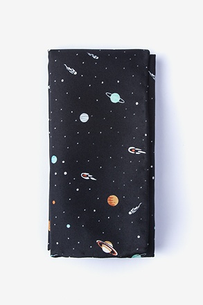 Outer Space Black Pocket Square