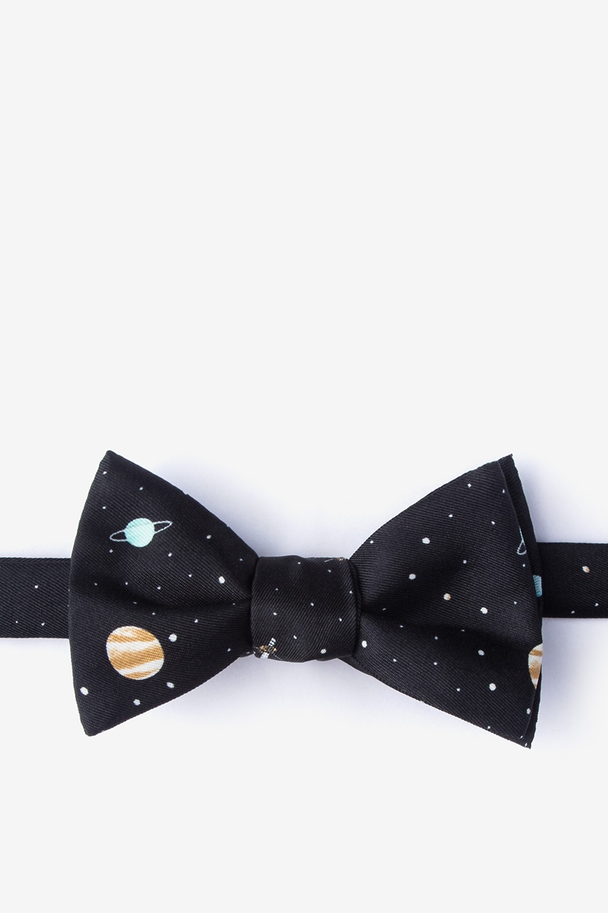 Outer Space Black Self-Tie Bow Tie Photo (0)