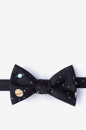 Outer Space Black Self-Tie Bow Tie