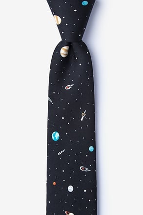 Outer Space Black Skinny Tie