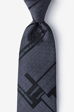 Periodic Table Black Extra Long Tie