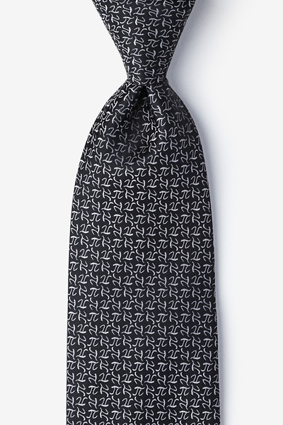 Black Microfiber Pi 2 Extra Long Tie