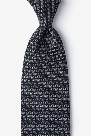 Pi Black Extra Long Tie