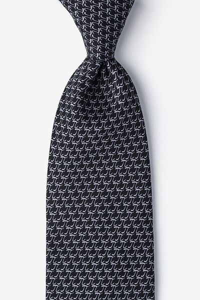 Black Microfiber Pi Tie