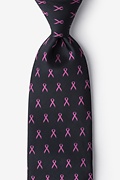 Black Microfiber Pink Ribbon for Breast Cancer Awareness