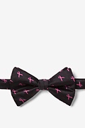 Pink Ribbon for Breast Cancer Awareness Black Pre-Tied Bow Tie Photo (0)