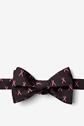 Pink Ribbon for Breast Cancer Awareness Black Self-Tie Bow Tie Photo (0)