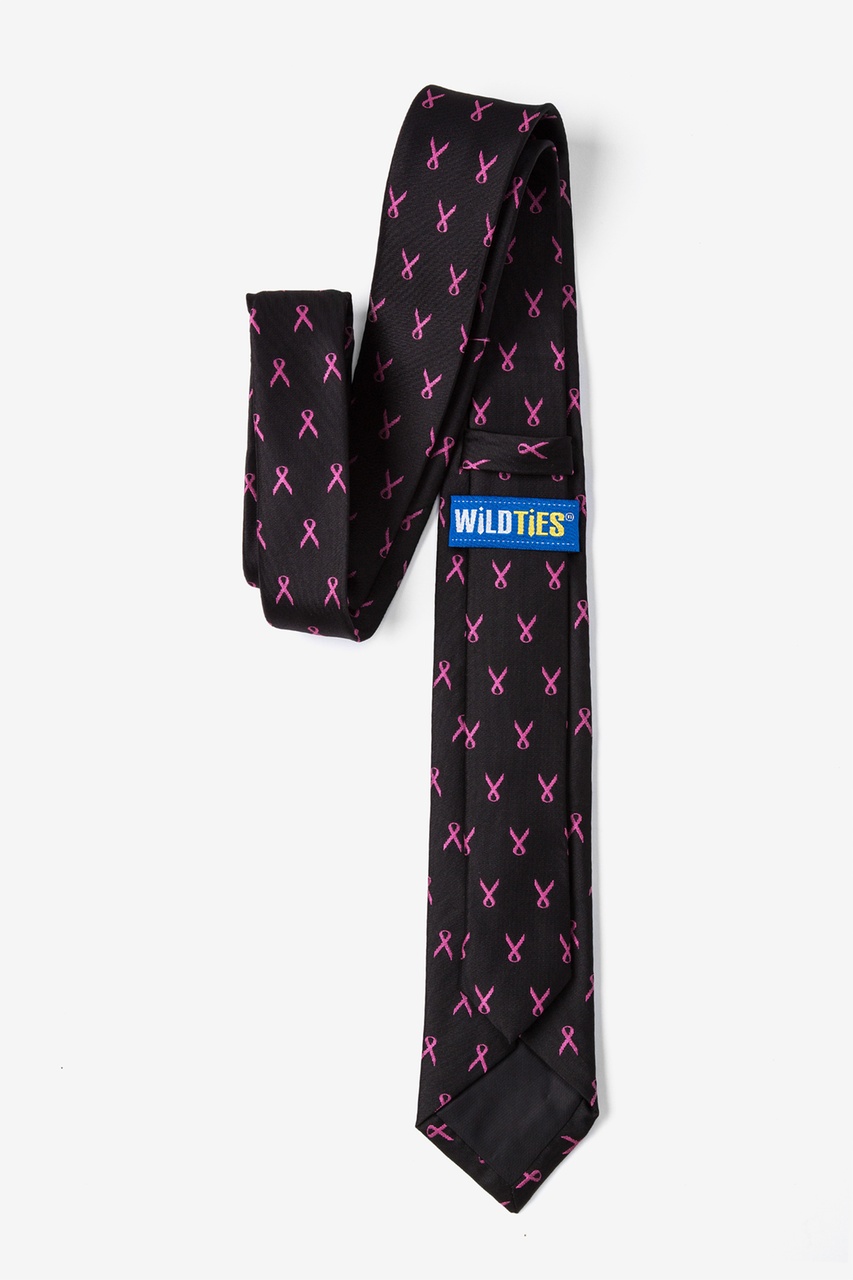 Pink Ribbon for Breast Cancer Awareness Black Skinny Tie Photo (1)