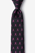 Pink Ribbon for Breast Cancer Awareness Black Tie For Boys Photo (0)