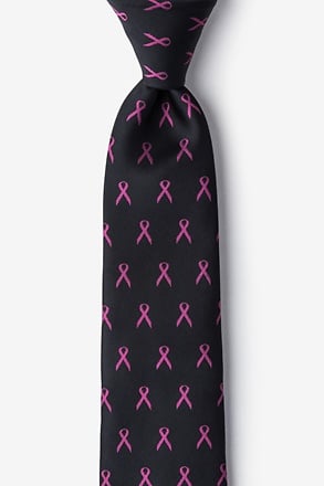 Pink Ribbon for Breast Cancer Awareness Black Tie For Boys