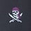 Black Microfiber Pirate Skull and Swords Skinny Tie