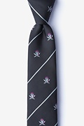 Pirate Skull and Swords Black Skinny Tie Photo (0)