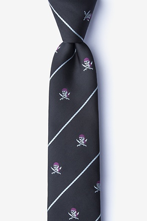 _Pirate Skull and Swords Black Skinny Tie_