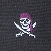 Black Microfiber Pirate Skull and Swords Tie