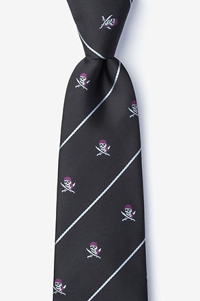 Pirate Skull and Swords Black Tie