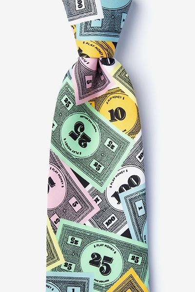 Black Microfiber Play Money Tie