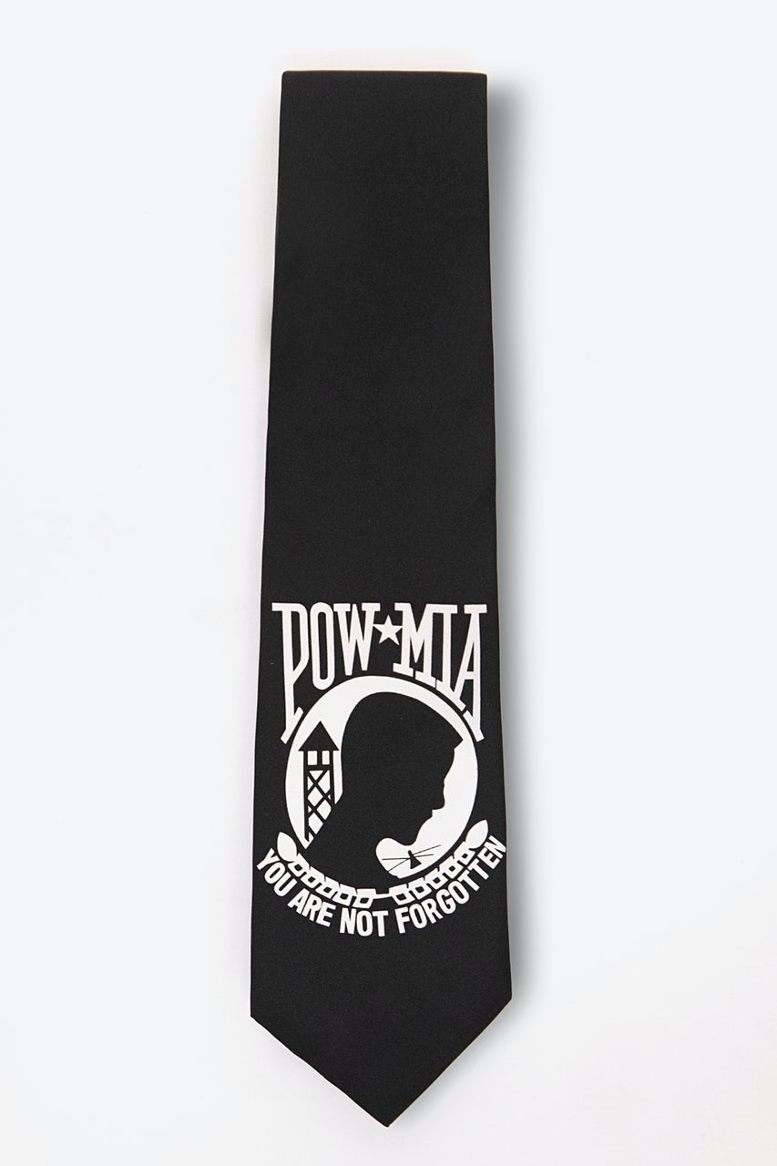 POW MIA XL Black Extra Long Tie Photo (2)