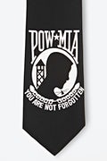 POW MIA XL Black Extra Long Tie Photo (0)