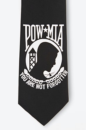 _POW MIA XL Black Extra Long Tie_