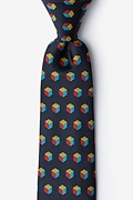 Puzzle Cubes Black Extra Long Tie Photo (0)