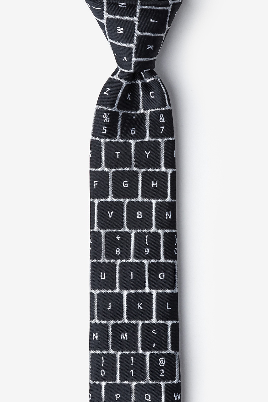 QWERTY Keyboard 2.0 Black Skinny Tie Photo (0)