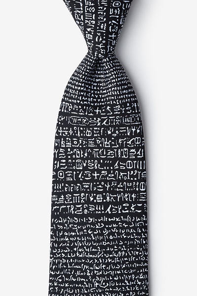 Black Microfiber Rosetta Stone Tie