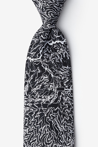 Black Microfiber Smokey Mountains Tie