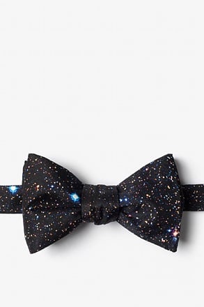 Spaced Out Black Self-Tie Bow Tie