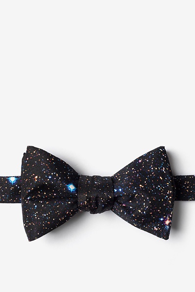 Black Microfiber Spaced Out Self-Tie Bow Tie | Ties.com