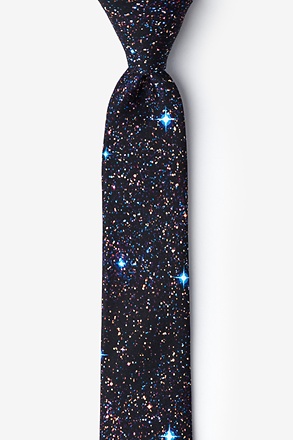 Spaced Out Black Skinny Tie