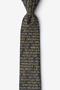 Stock Ticker Black Skinny Tie Photo (0)