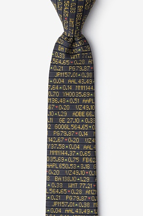 _Stock Ticker Black Skinny Tie_