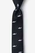 Swimming Sharks Black Skinny Tie Photo (0)