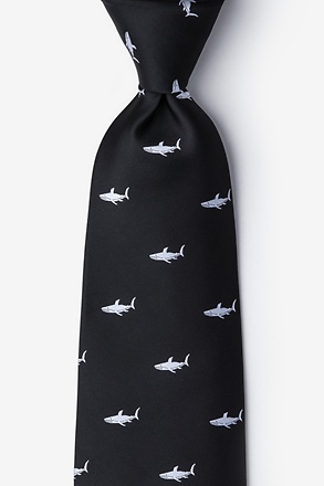 Swimming Sharks Black Tie