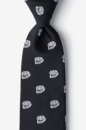 _Troll Face Black Extra Long Tie_