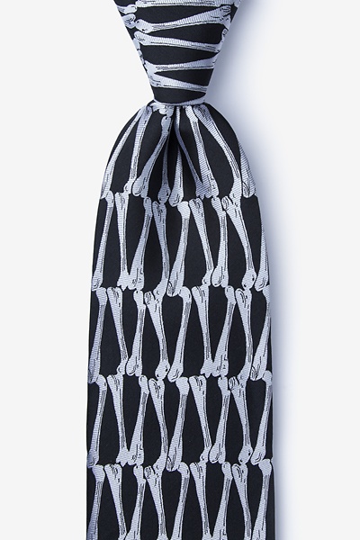 Black Microfiber Woven Boneyard Tie