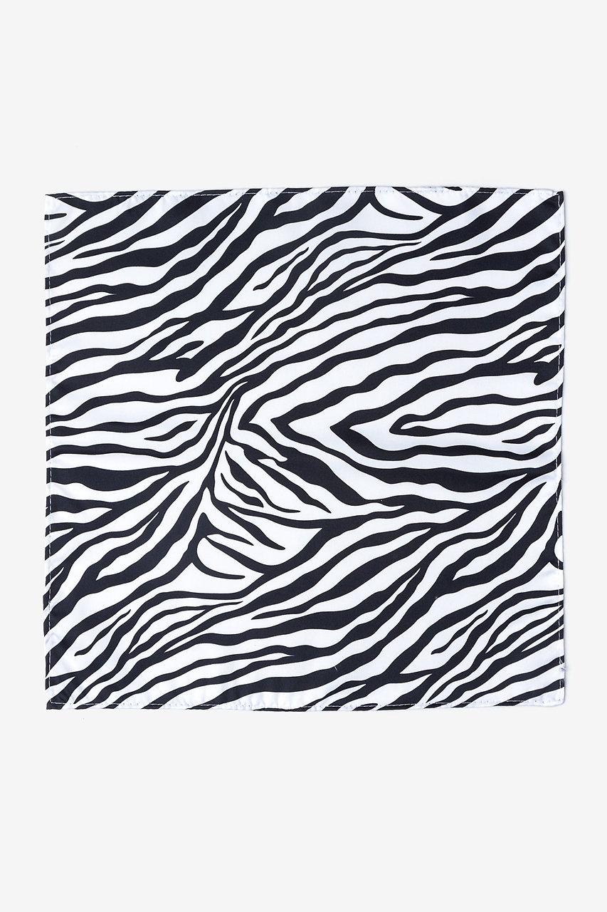 Zebra Animal Print Black Pocket Square Photo (1)