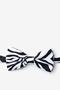 Zebra Animal Print Black Pre-Tied Bow Tie Photo (0)