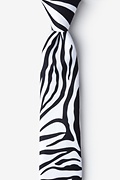 Zebra Animal Print Black Skinny Tie Photo (0)