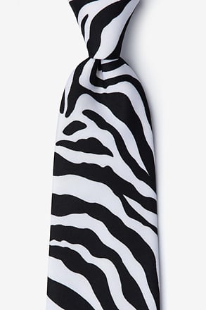 Zebra Animal Print Black Tie