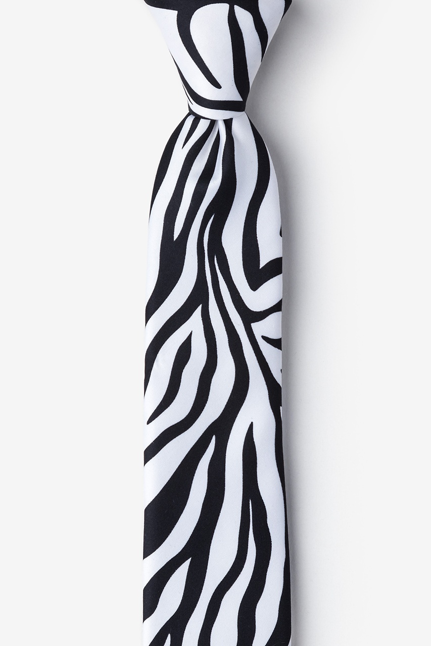 Zebra Animal Print Black Tie For Boys Photo (0)